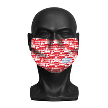 Load image into Gallery viewer, face mask printed with &repeat city red bus design