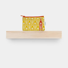 Load image into Gallery viewer, Colourful purse with zip featuring a city clock pattern