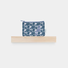 Load image into Gallery viewer, cotton purse with matching zip featuring and repeat city pigeon design