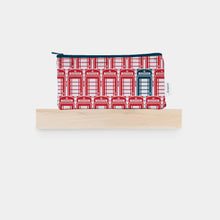 Load image into Gallery viewer, cotton pencil case featuring &repeat city red telephone box design