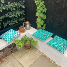 Load image into Gallery viewer, cushion cover with repeat green cactus design