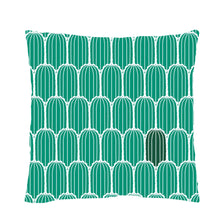 Load image into Gallery viewer, Cushion cover with green repeat cactus design