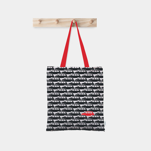 tote bag printed with &repeat city taxi design