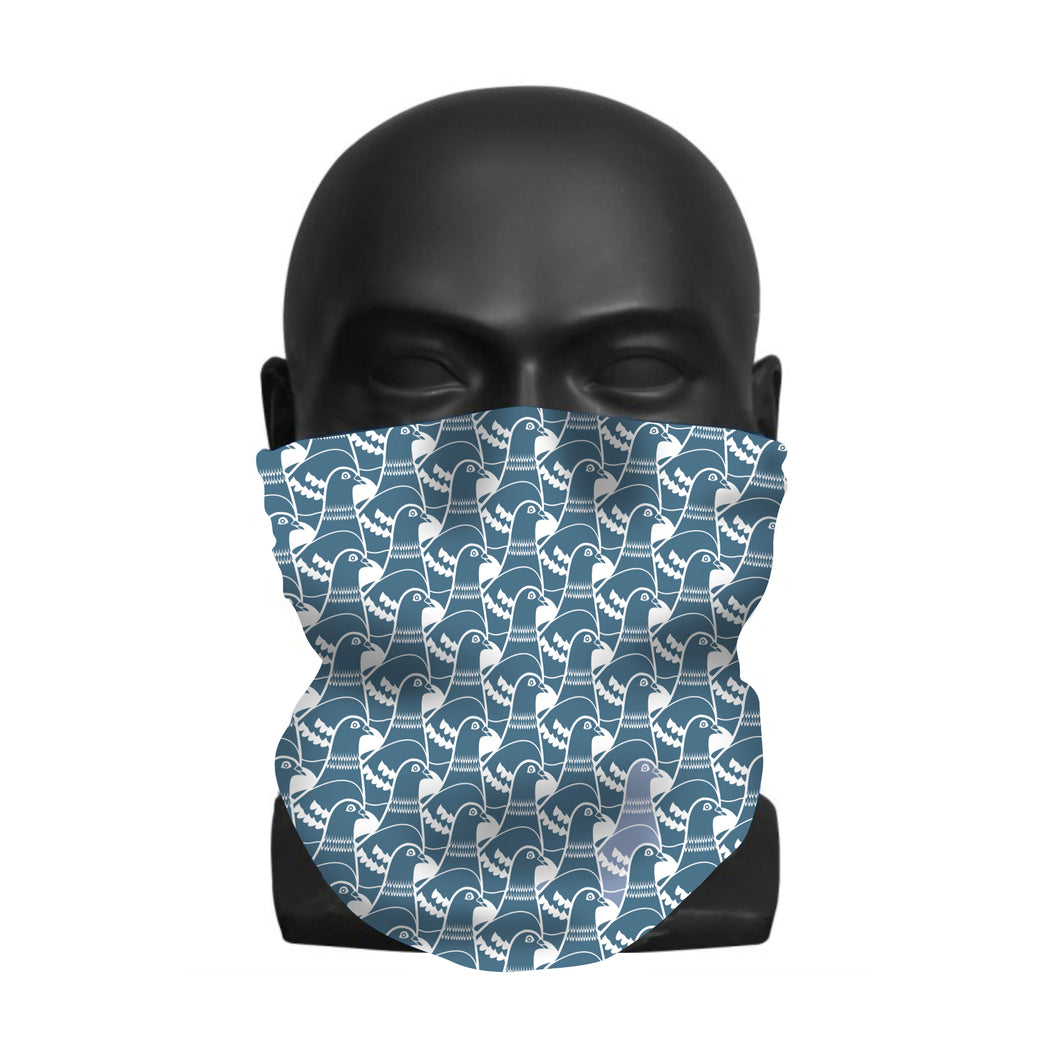 snood printed with andrepeat city pigeon design