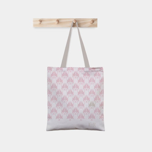 tote bag pink corgi pattern