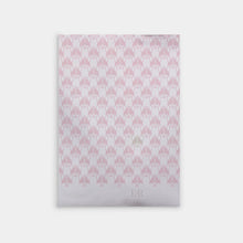Load image into Gallery viewer, Organic cotton tea towel pink corgi pattern
