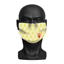 Load image into Gallery viewer, anti viral face mask featuring beach hut pattern
